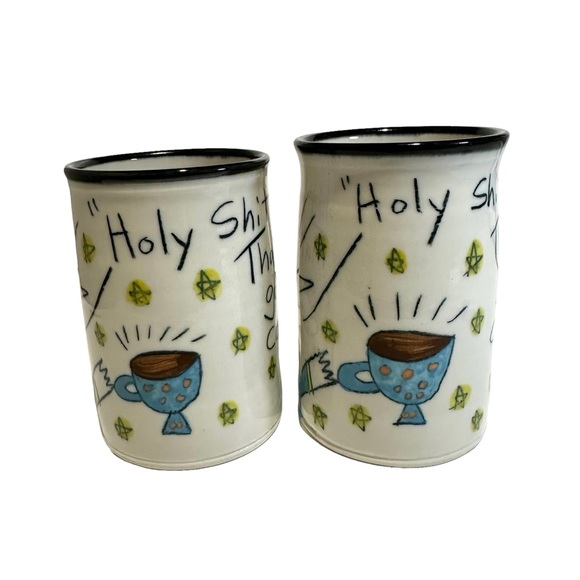 Tom Edwards Studio Wallyware Pottery Coffee Mugs (2) - Picture 4 of 10